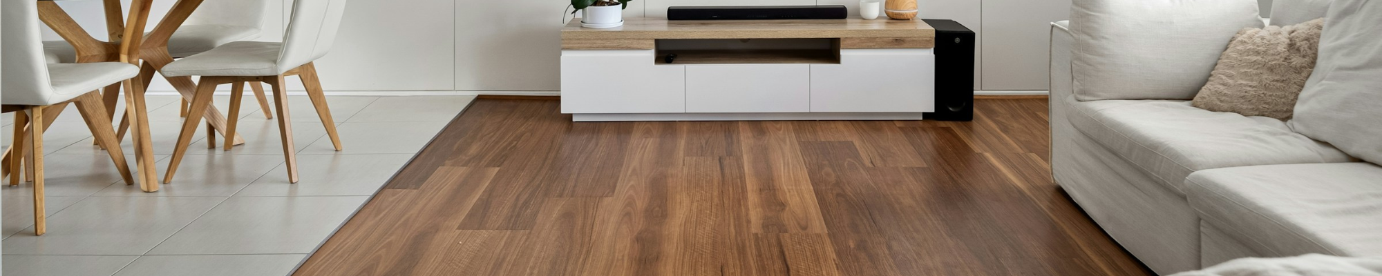 Vinyl and tile floor in a modern home