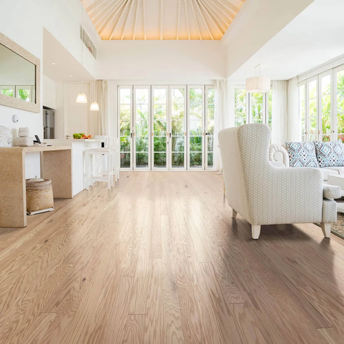 Bright home with narrow plank wood flooring